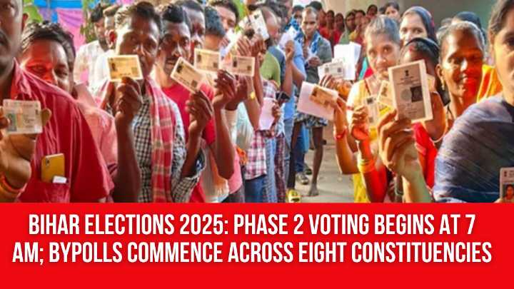 Bihar elections 2025: Phase 2 voting begins at 7 AM; bypolls commence across eight constituencies