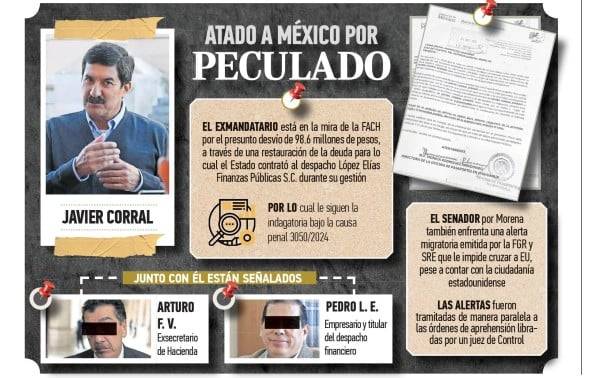 Por corrupción, impiden a Corral salir del país