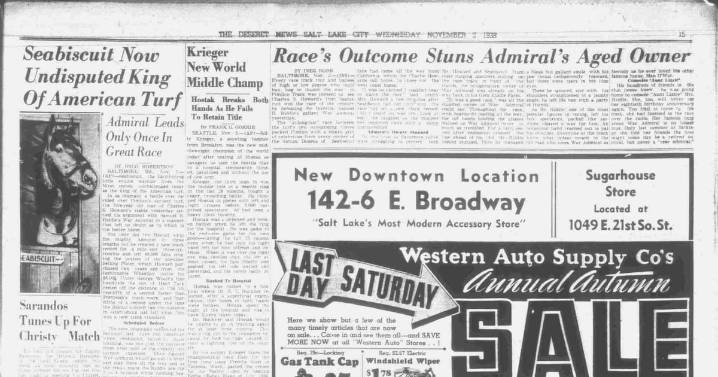 Deseret News archives: Saga of Seabiscuit found the winner’s circle