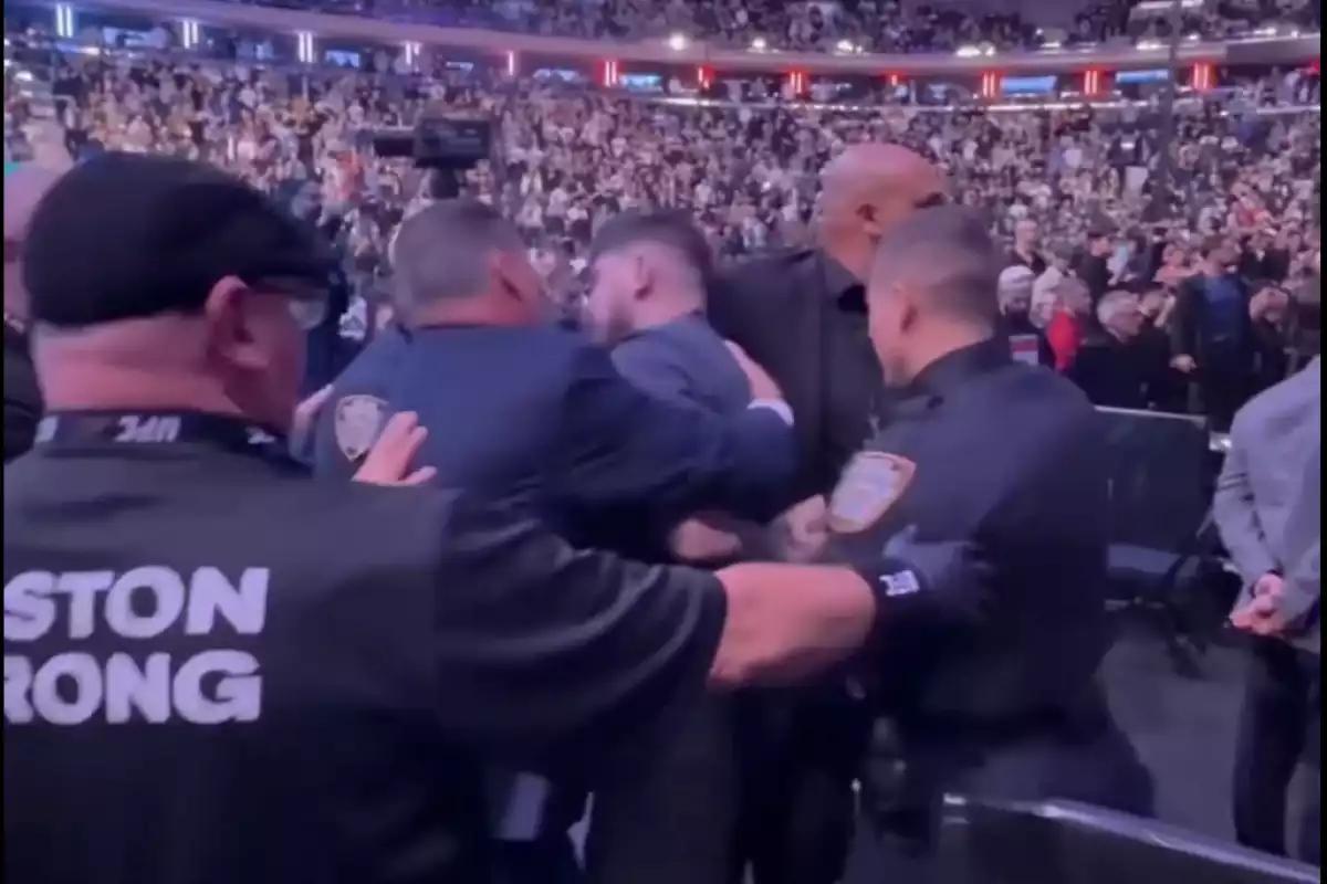 Batalla campal en UFC 322: así comenzó el escándalo entre Danis y el equipo de Makhachev