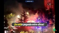 Patadas, bengalas y disparos al aire en una batalla campal entre ultras que desata la tensión en Vallecas