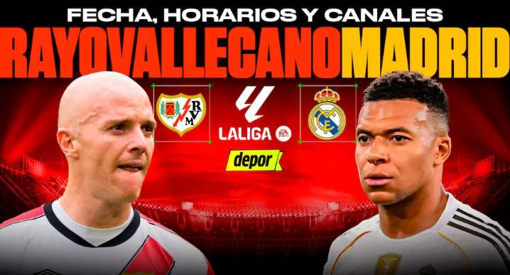 Real Madrid vs. Rayo: fecha, horarios y canales de TV para ver la transmisión del partido por LaLiga