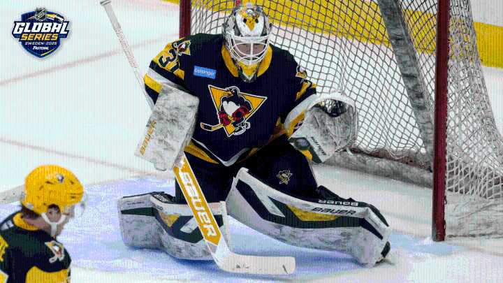 Larsson 'really happy' to be in Sweden as Penguins' 3rd goalie for Global Series