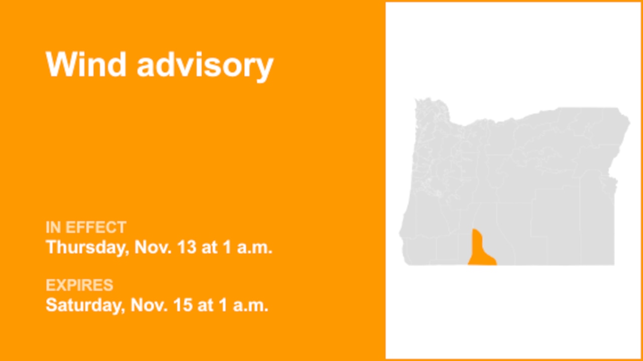 Wind advisory affecting Klamath Basin from Thursday to Saturday