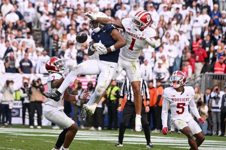 Omar Cooper Jr's toe-tap TD keeps No. 2 Indiana's undefeated season alive vs Penn State