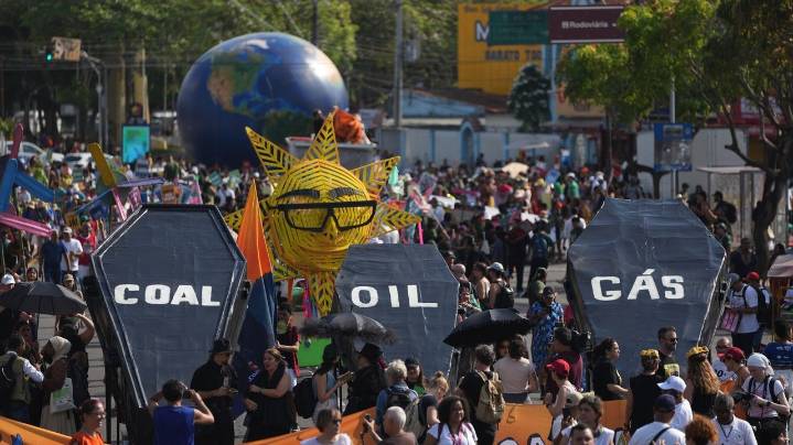 Climate protesters demand to be heard as they march on COP30 with costumes and drums
