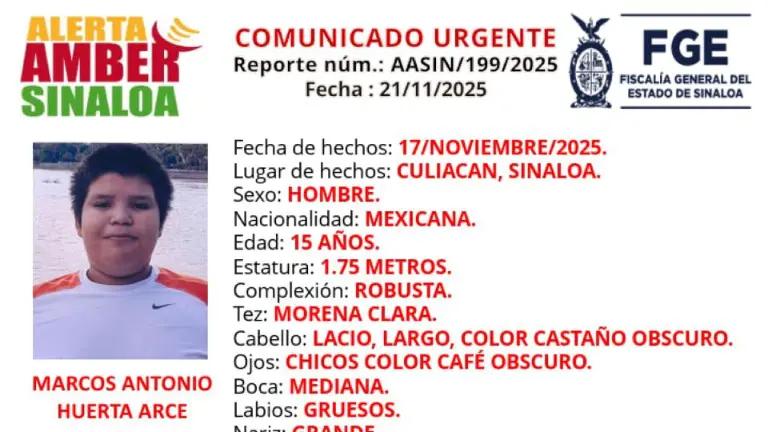 Buscan a Marcos Antonio; lleva 4 días desaparecido en Culiacán