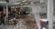 Car crash at Morty's Food Court in Tasmania