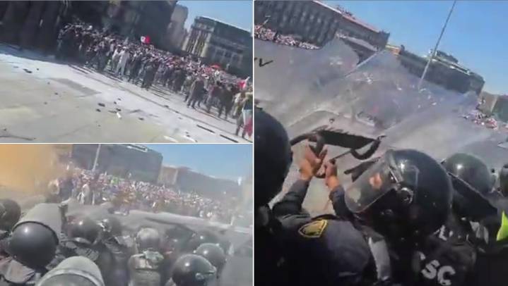"Échenle, perros": Policías con escudos captan video al interior de la marcha Gen Z en CdMx