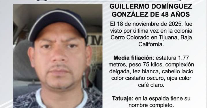 Se busca a Guillermo Domínguez González de 48 años de edad