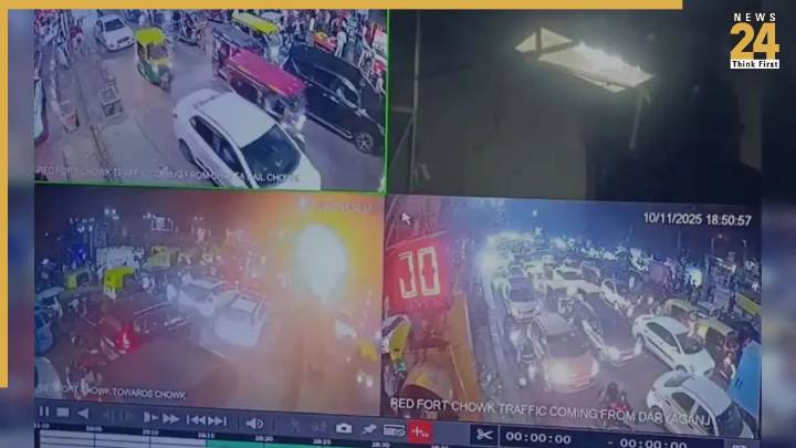 Delhi car blast: First visuals of exact moment when i20 car exploded near Red Fort on Monday