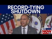 Minority leader Jeffries speaks on record-tying 35th day of shutdown
