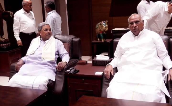 CM Siddaramaiah calls on Kharge, dismisses speculation of leadership change in Karnataka