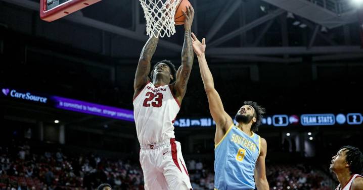 Trevon Brazile stars as No. 14 Arkansas pounds Southern 109