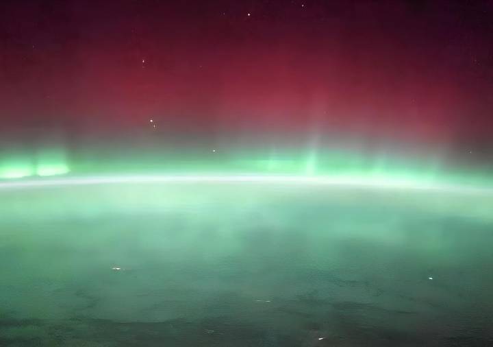 Video: así se vieron las auroras que dejó la tormenta solar severa desde la Estación Espacial Internacional