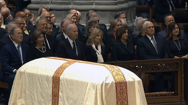 Respect and remembrance for Cheney from Bush, Biden and past vice presidents as Trump is excluded