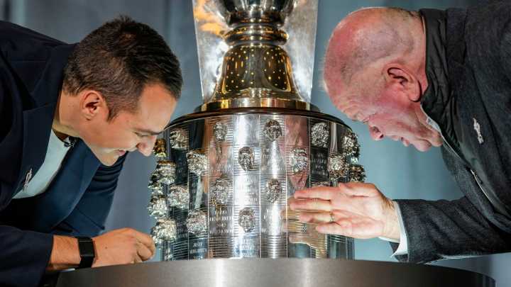 See photos of the unveiling of the Borg-Warner trophy with Alex Palou