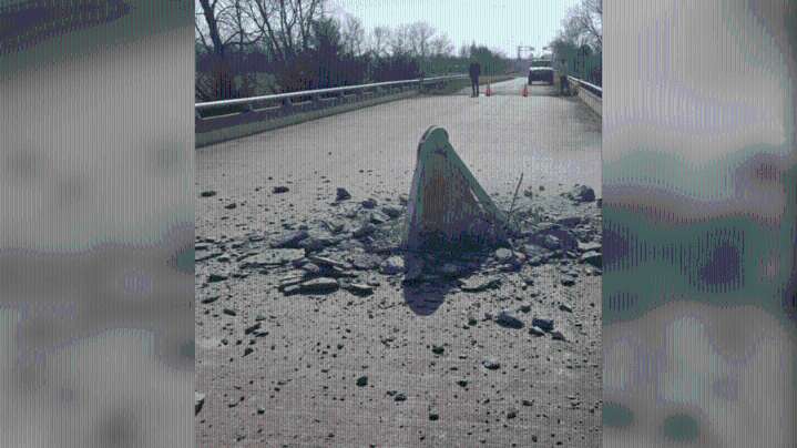 Kansas bridge closed after excavator strike