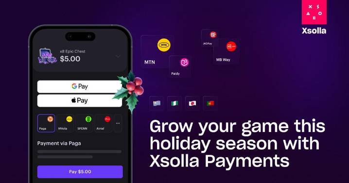 Spieleentwickler können jetzt mit dem erweiterten Zahlungsportfolio von Xsolla mehr Nachfrage in der Weihnachtszeit generieren