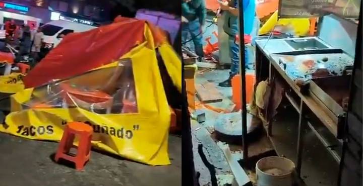 Conductor se estrella contra taquería en CDMX y deja tres lesionados