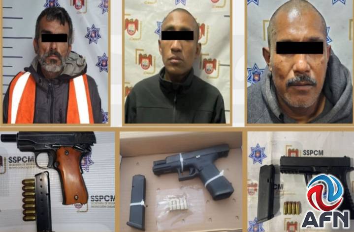 Detienen a tres personas con armas de fuego, en diversos operativos