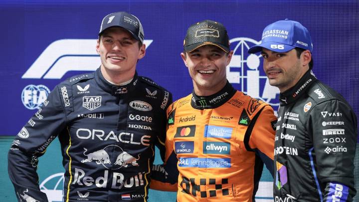 Lando Norris se luce bajo la lluvia y Carlos Sainz logra un meritorio tercer puesto