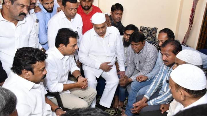 KTR visits families of victims 'Saudi Bus Accident'