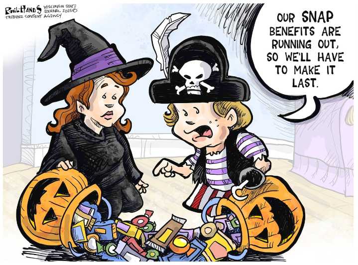 SNAP cuts, White House ballroom, NBA gambling scandal: Editorial cartoons for Nov. 2, 2025