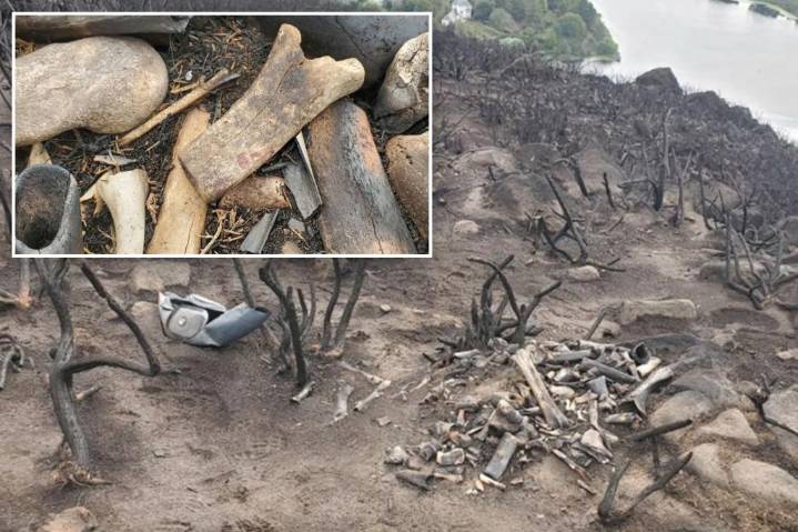 Park rangers discover 'unusual' pile of bones on iconic Scotland hill after a wildfire