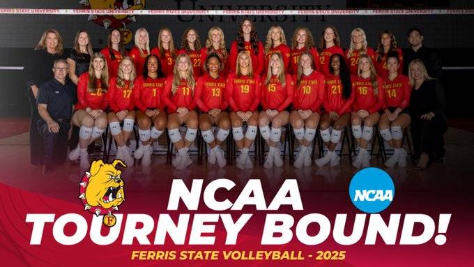 Ferris State volleyball team secures 14th consecutive NCAA tournament spot