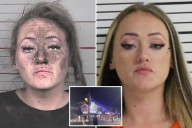 Mud-shot: Hysterical dirty mug of suspected female burglar caught hiding in the walls of a business