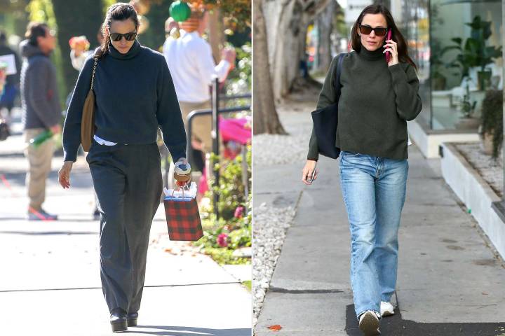 Jennifer Garner Styled Turtlenecks in 2 Different Ways, Copy Her Look