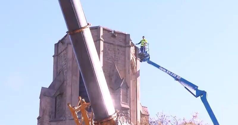Bells hung at Madison's Cathedral of Saint Bernard