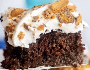 Decadent Butterfinger cake – the easiest poke cake you’ll ever make