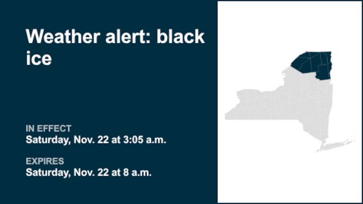 NY weather: Weather alert issued for black ice in New York until Saturday morning