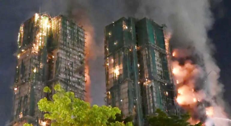 Gran incendio en Hong Kong: suman 65 muertos; 70 heridos