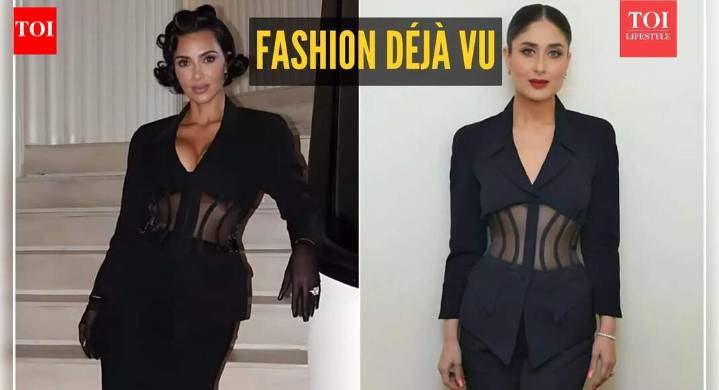 Kim Kardashian copies Kareena Kapoor Khan? Who wore the bold sheer Mugler blazer better?
