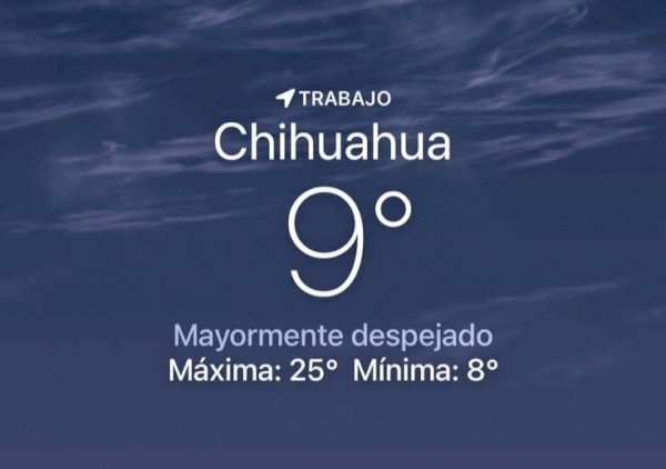 Se espera mañana nubosa con temperatura de 9 grados centígrados