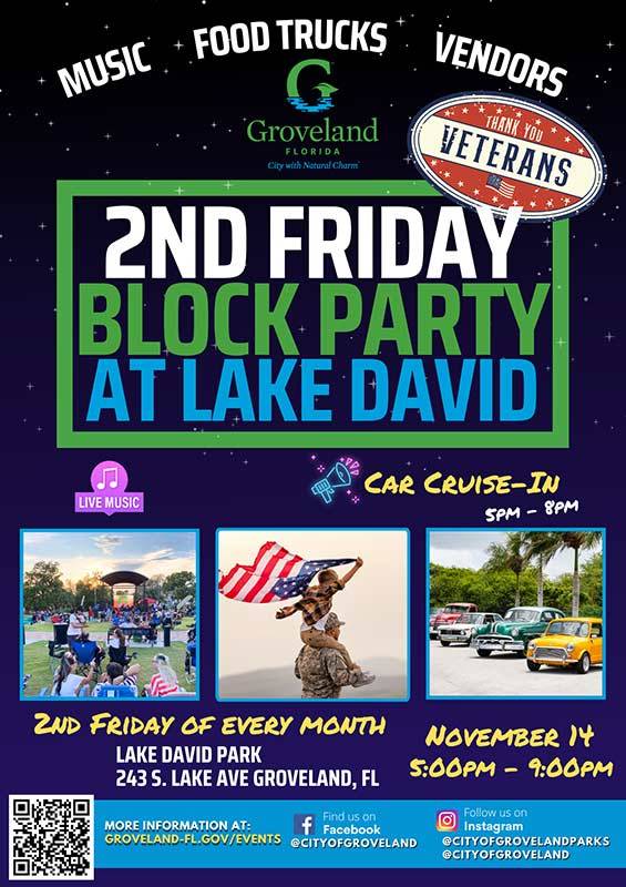 Groveland’s 2nd Friday Block Party (Nov 14)