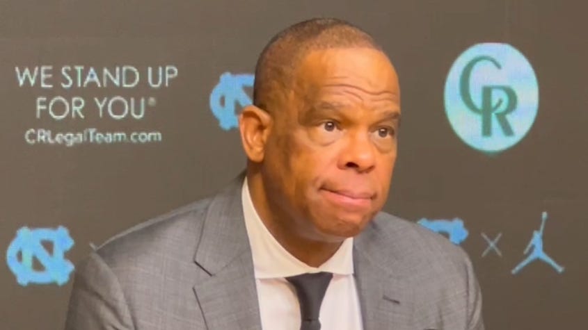 Video of Hubert Davis postgame press conference from UNC vs Central Arkansas