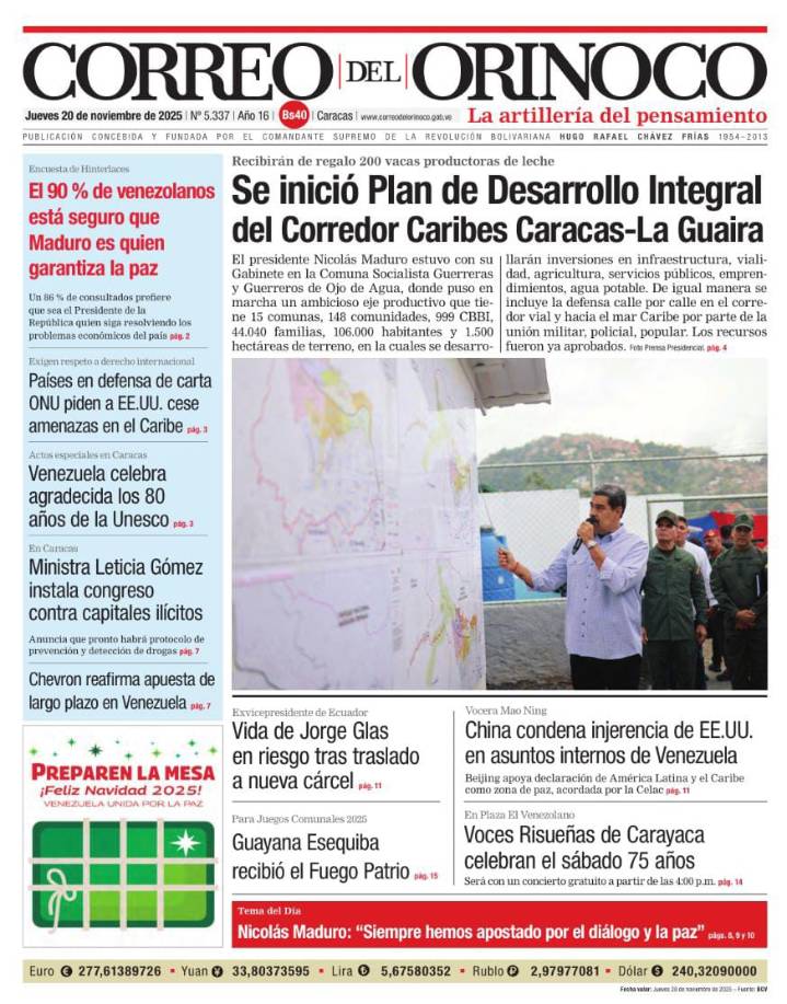 Edición Impresa Correo del Orinoco N° 5.337