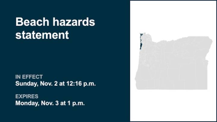 Beach hazards statement for Clatsop County Coast and Tillamook County Coast until Monday afternoon