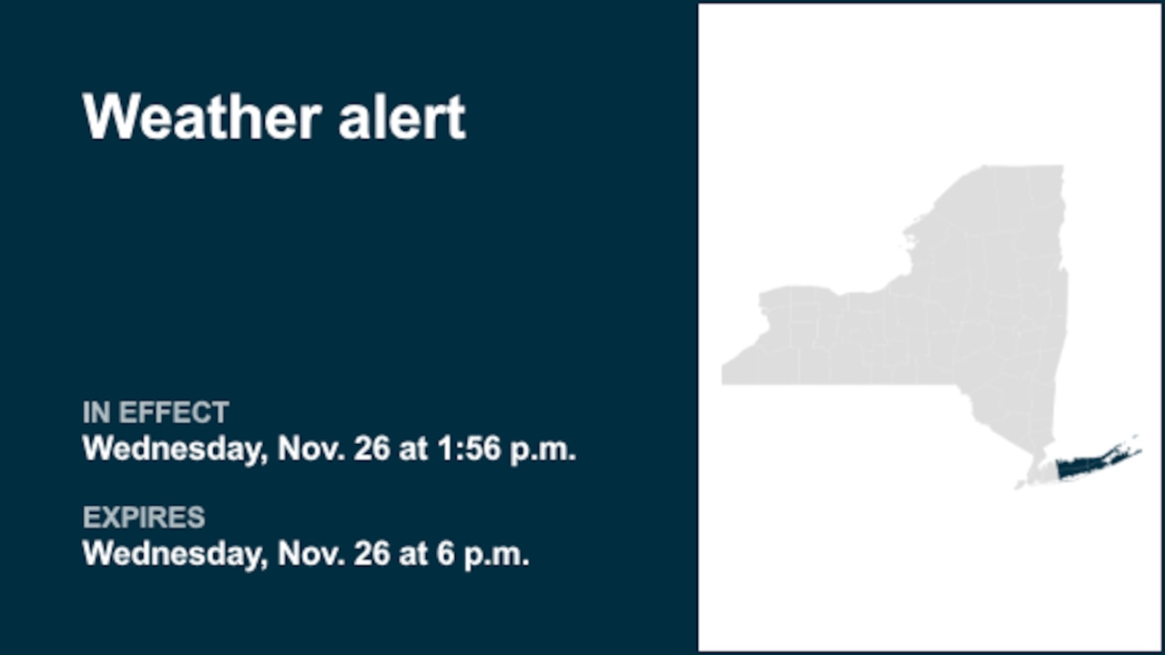 Weather alert affecting Long Island until Wednesday evening
