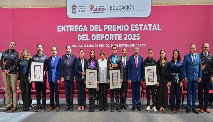 Delfina Gómez reconoce a atletas y entrenadores mexiquenses con el Premio Estatal del Deporte 2025