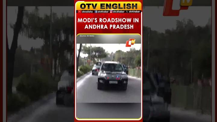 PM Modi Holds Roadshow In Puttaparthi Ahead Of Sri Sathya Sai Baba’s Birth Centenary Event