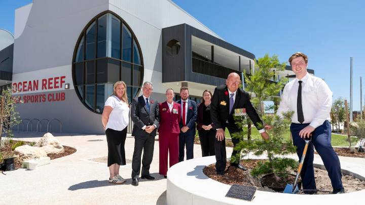 Lone pine planted at Ocean Reef Marina as living memorial to those who served