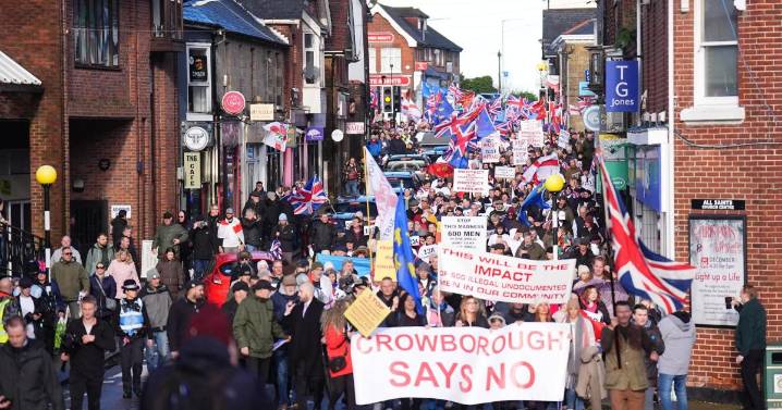 Hundreds take to the streets over plan to house asylum seekers at barracks