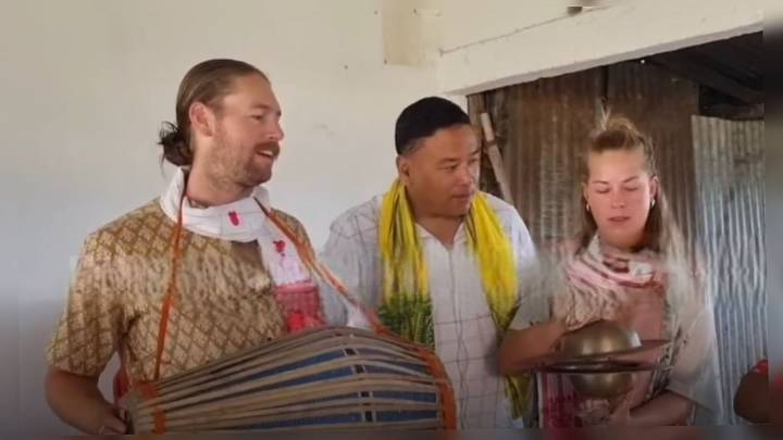 Canadian Tourists Visits Raghunath Bigraha Satra, Explore Assam’s Cultural Heritage