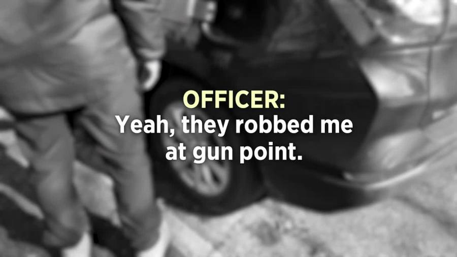 Off duty officer says robbers pointed gun at his face