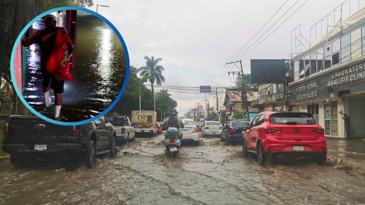 Poza Rica vuelve a inundarse por lluvias del Frente Frío 16; reportan calles bajo el agua